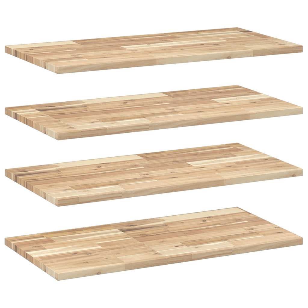 Flytende hyller 4 stk 80x40x2 cm ubehandlet heltre akasie