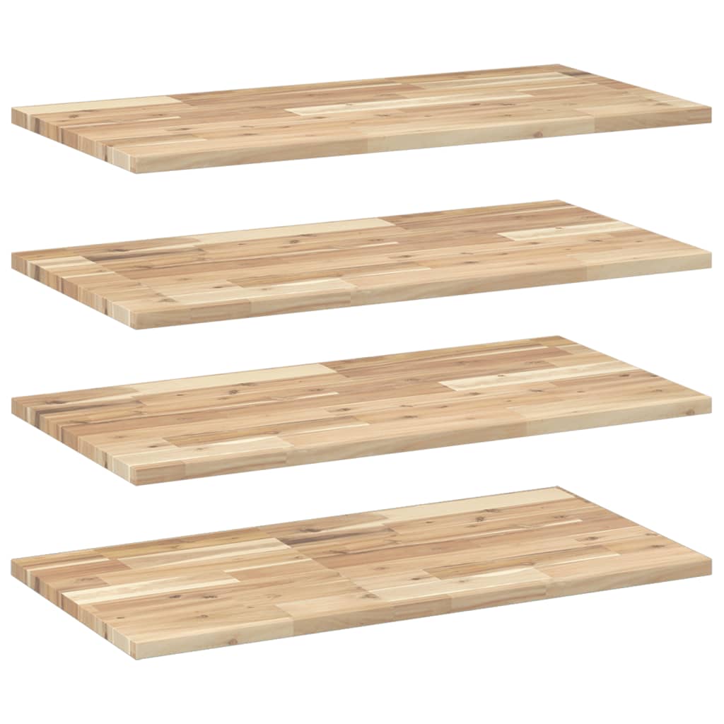 Flytende hyller 4 stk 100x40x2 cm ubehandlet heltre akasie
