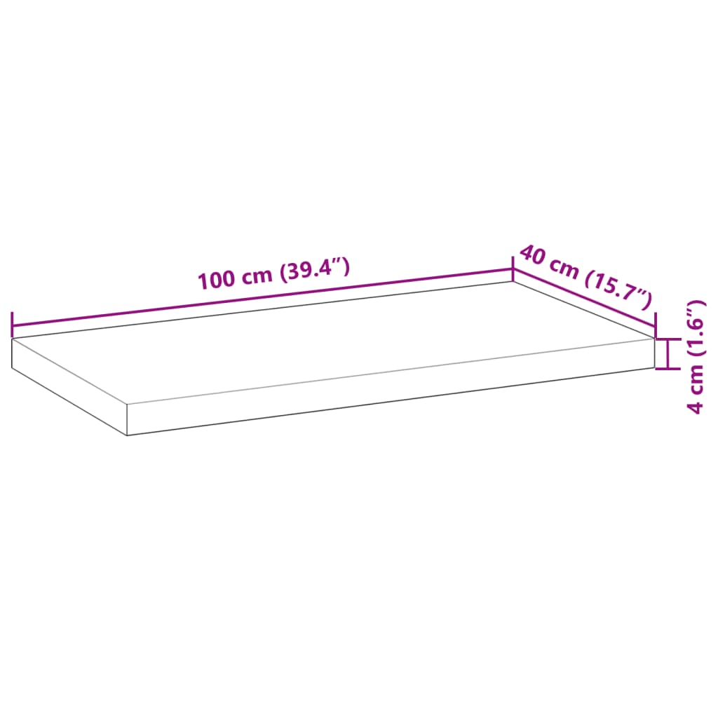 Flytende hylle 100x40x4 cm ubehandlet heltre akasie
