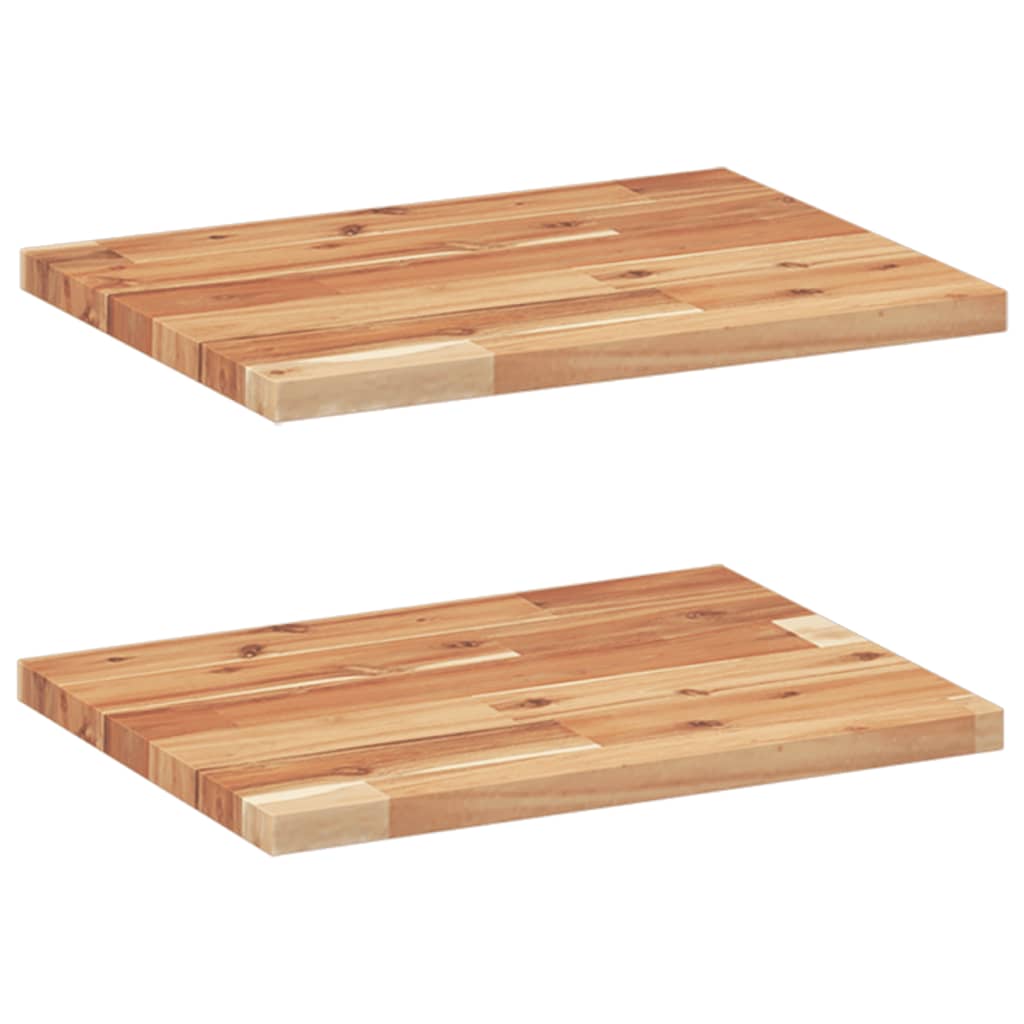 Flytende hyller 2 stk 60x30x2 cm oljebehandlet heltre akasie