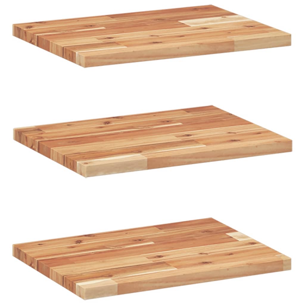 Flytende hyller 3 stk 60x30x2 cm oljebehandlet heltre akasie
