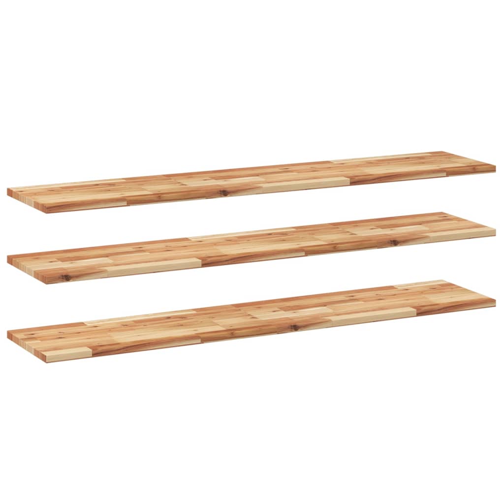 Flytende hyller 3 stk 140x30x2 cm oljebehandlet heltre akasie