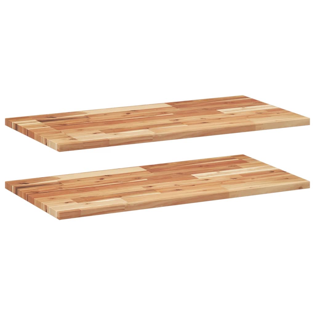 Flytende hyller 2 stk 80x40x2 cm oljebehandlet heltre akasie