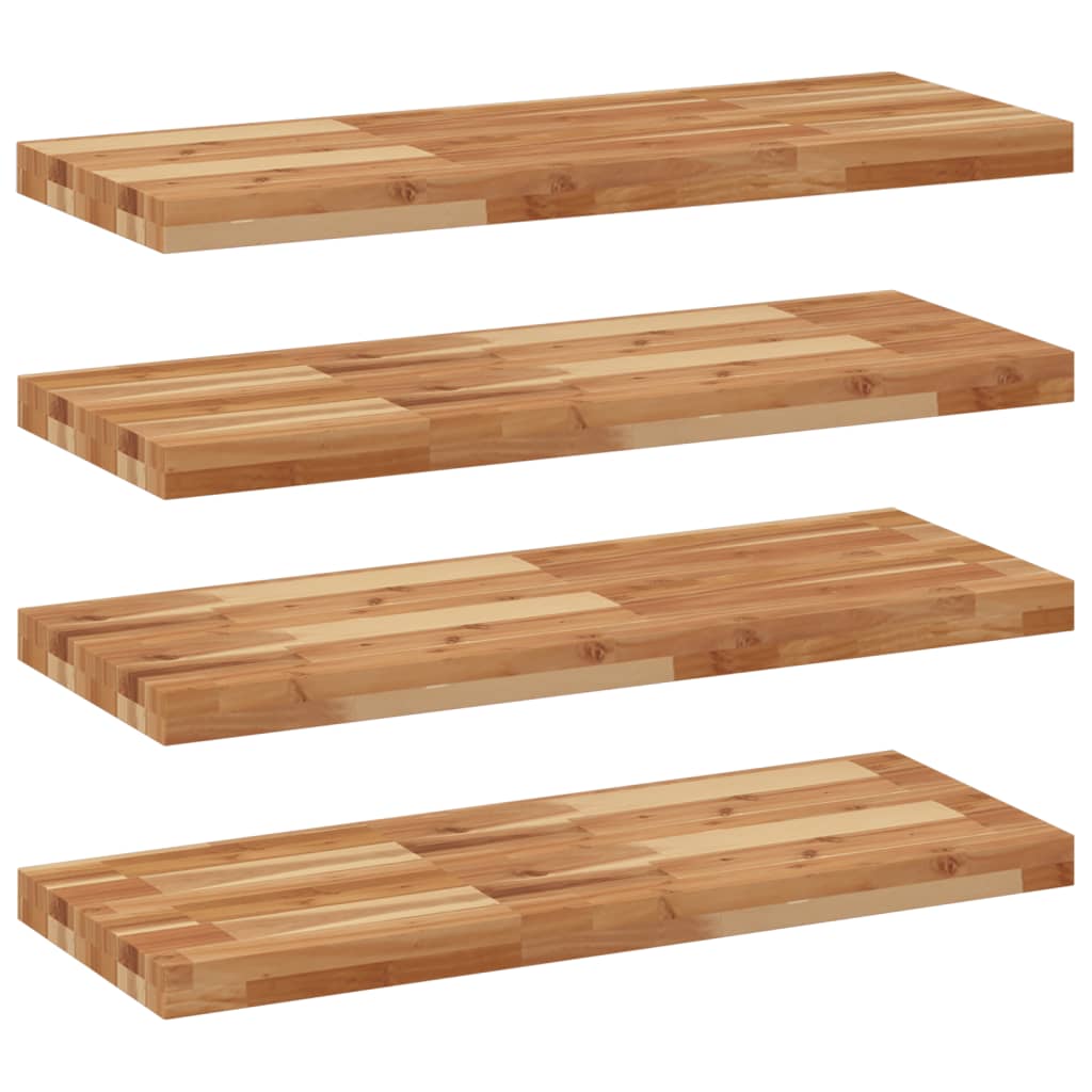Flytende hyller 4 stk 80x30x4 cm oljebehandlet heltre akasie