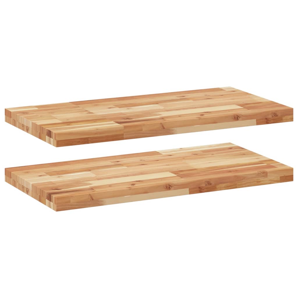 Flytende hyller 2 stk 80x40x4 cm oljebehandlet heltre akasie