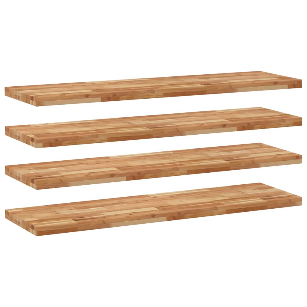 Flytende hyller 4 stk 120x40x4 cm oljebehandlet heltre akasie