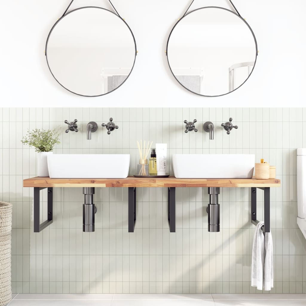 Plate til baderomsskap ubehandlet 120x60x4 cm heltre akasie