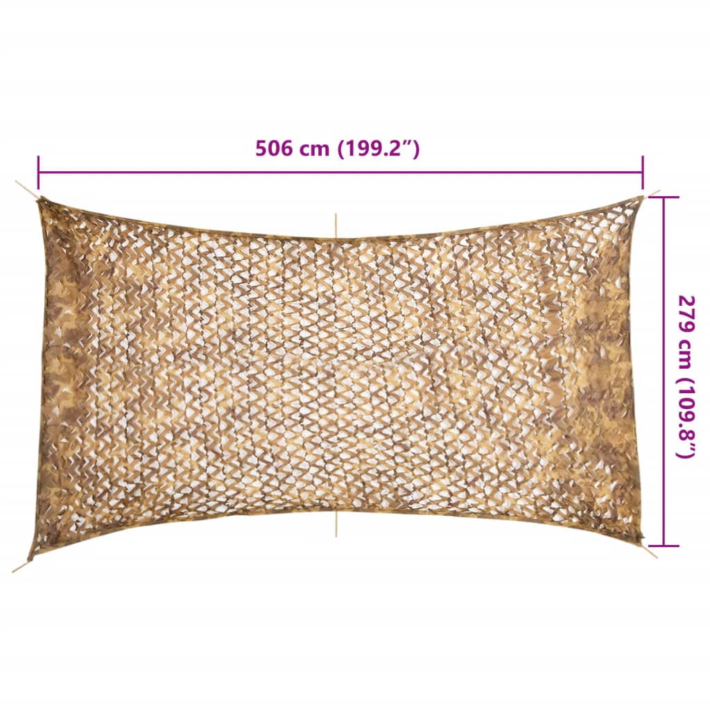 Kamuflasjenett med oppbevaringspose 506x279 cm sand