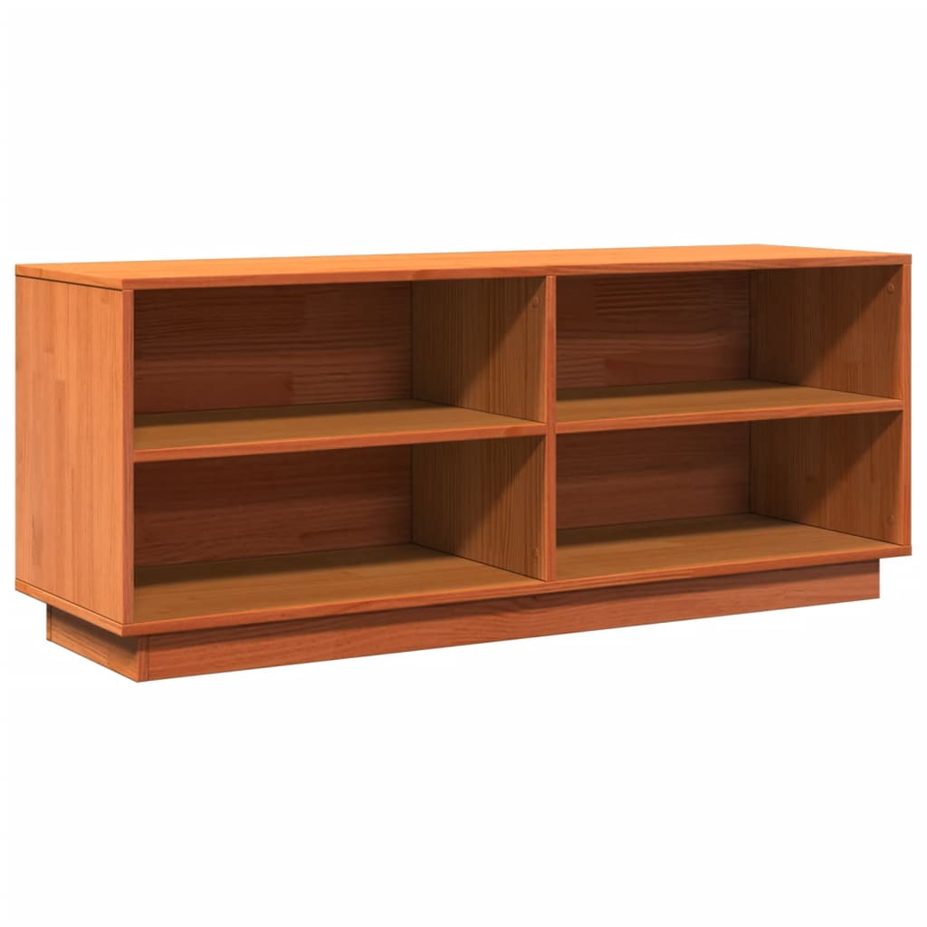 TV-benk voksbrun 110x34x45 cm heltre furu
