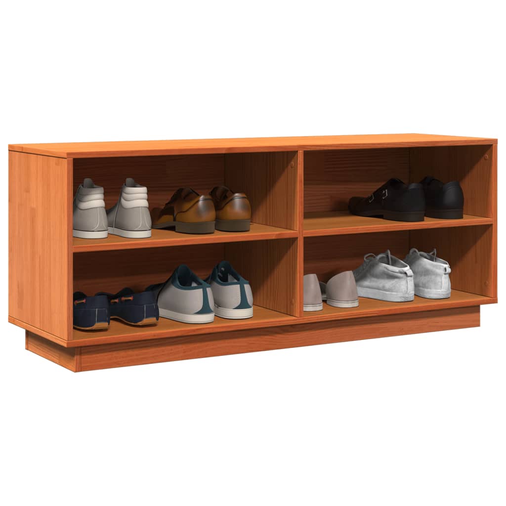 TV-benk voksbrun 110x34x45 cm heltre furu