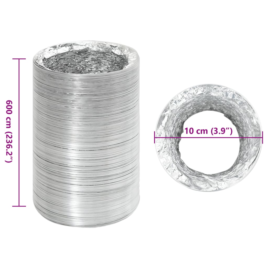Ventilasjonsslange aluminium 6 m Ø10 cm vidaXL