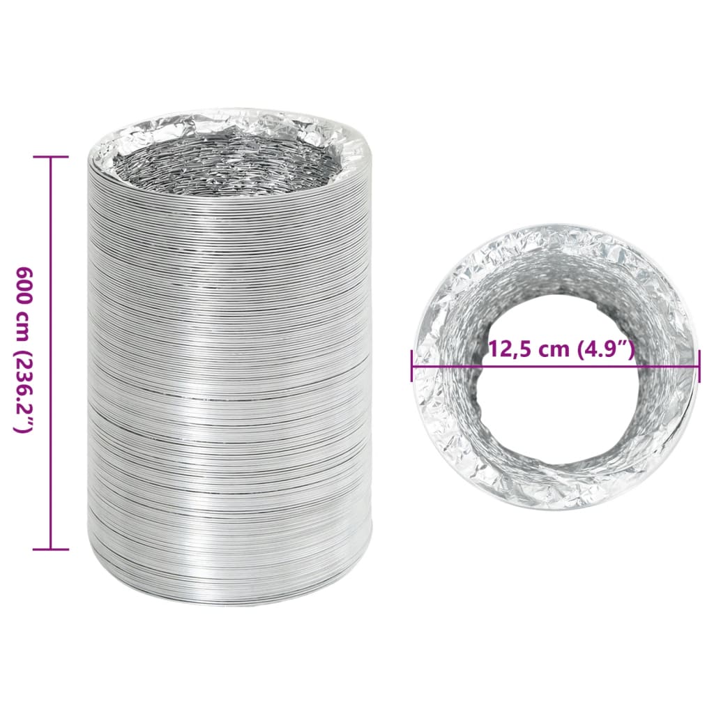 Ventilasjonsslange aluminium 6 m Ø12,5 cm vidaXL