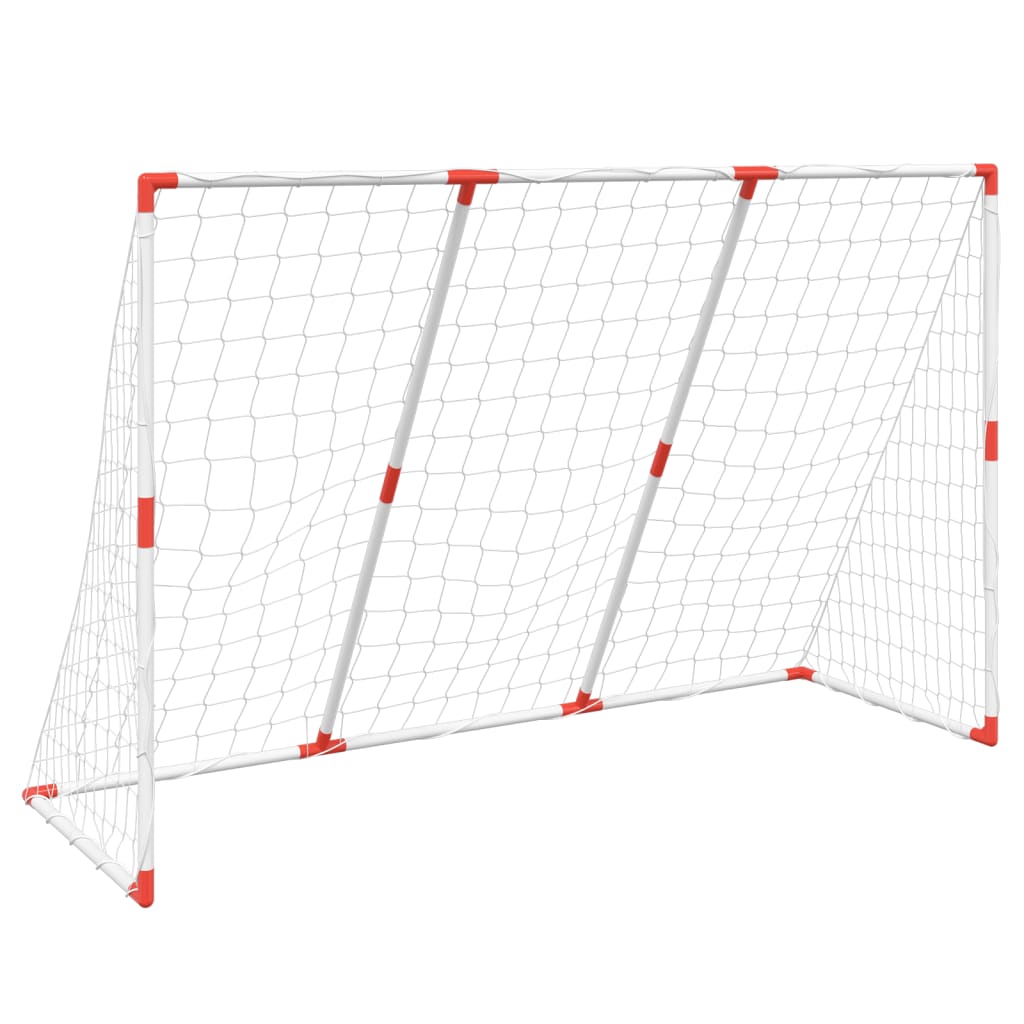 Fotballmål for barn med baller 2-i-1 hvit 184x64x124 cm