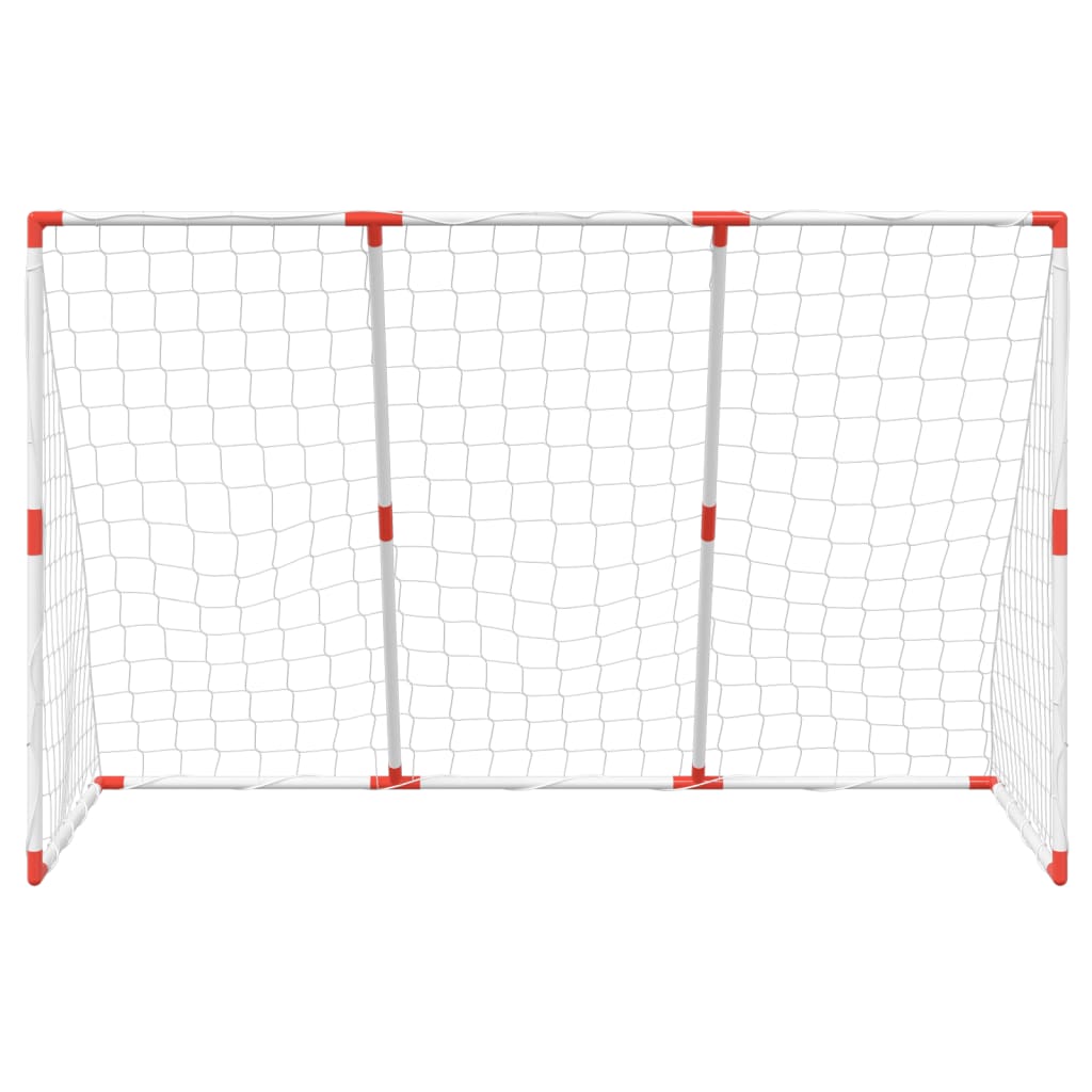 Fotballmål for barn med baller 2-i-1 hvit 184x64x124 cm