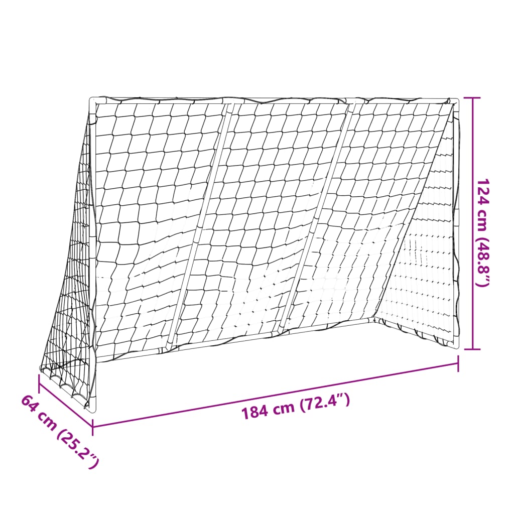 Fotballmål for barn med baller 2-i-1 hvit 184x64x124 cm