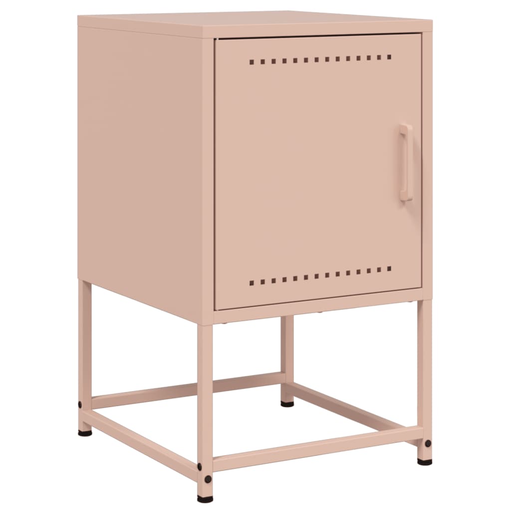 Nattbord 2 stk rosa 36x39x60,5 cm stål