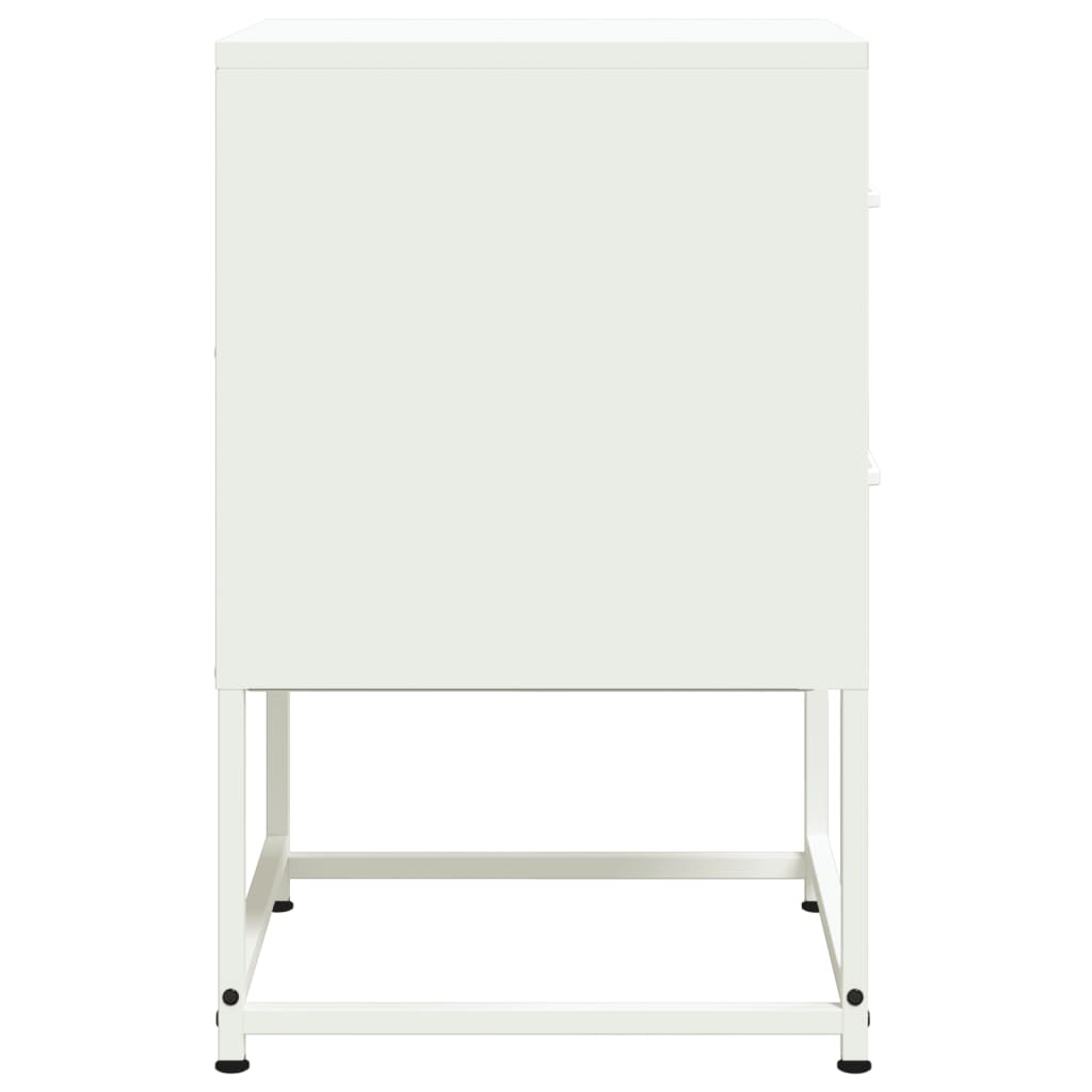 Nattbord 2 stk hvit 36x39x60,5 cm stål
