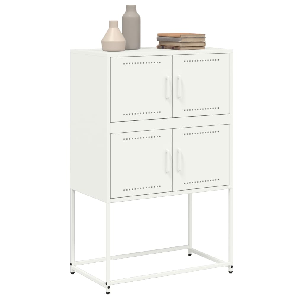 Skjenk hvit 68,5x38,5x107 cm stål