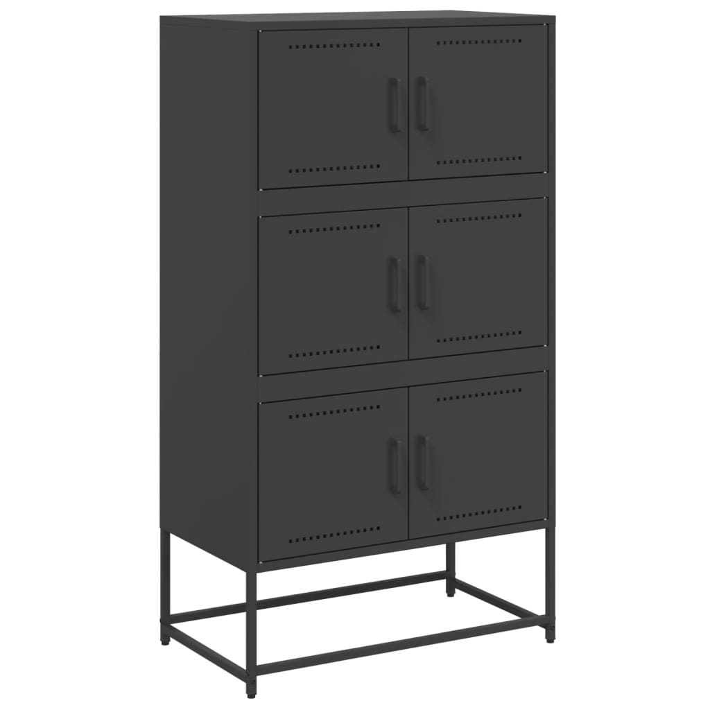 Skjenk svart 68,5x38,5x123,5 cm stål