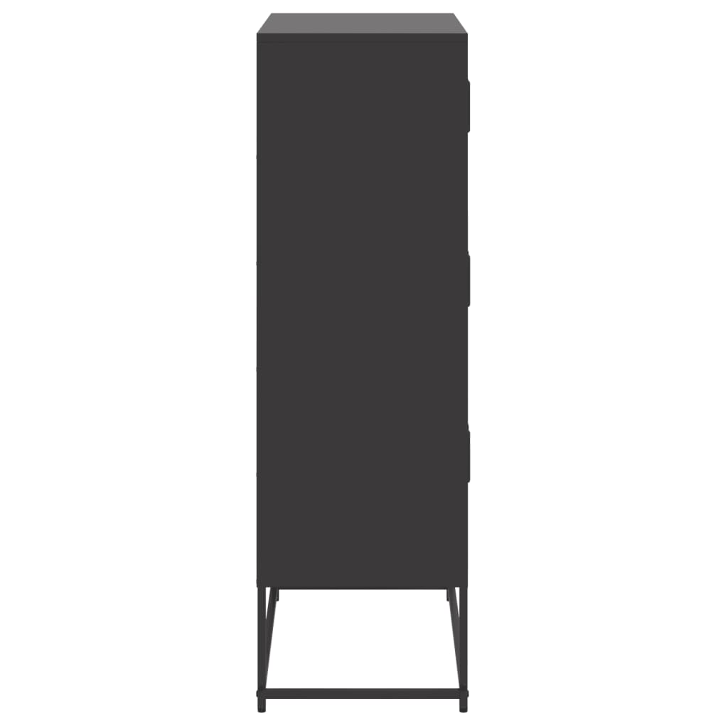 Skjenk svart 68,5x38,5x123,5 cm stål
