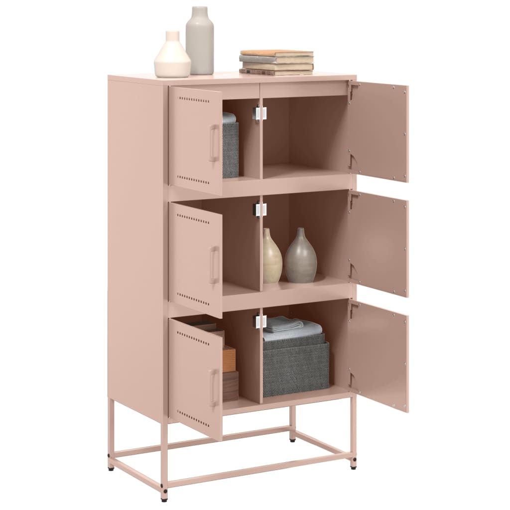 Skjenk rosa 68,5x38,5x123,5 cm stål