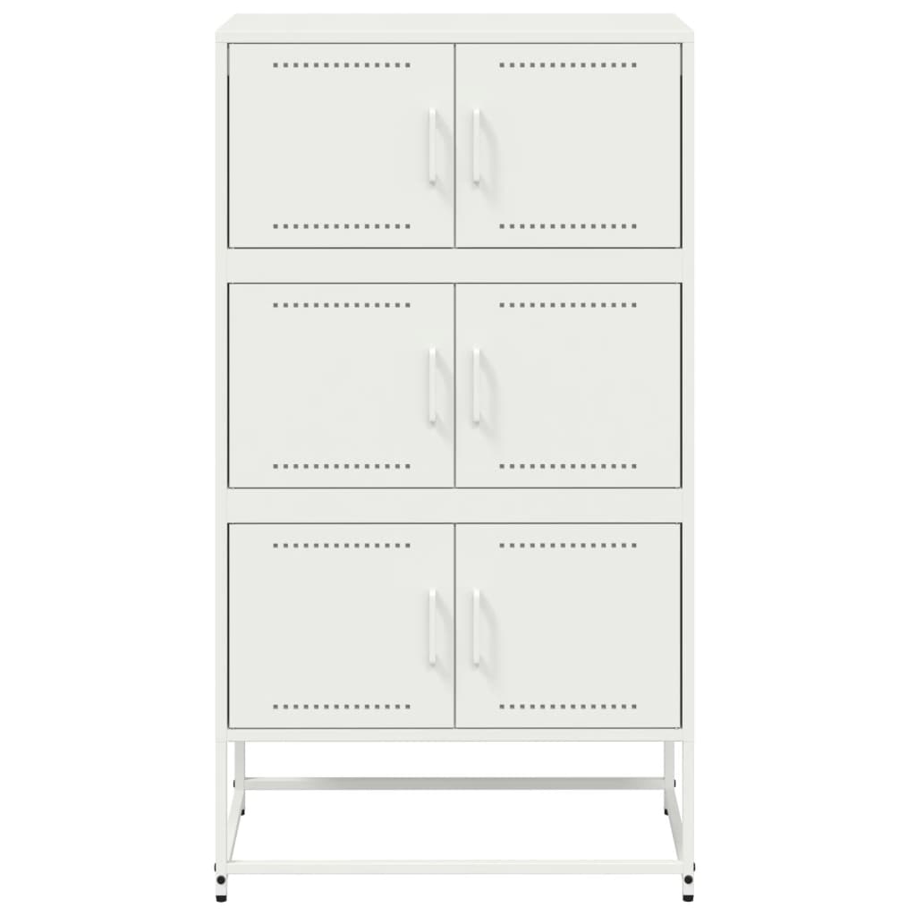 Skjenk hvit 68,5x38,5x123,5 cm stål