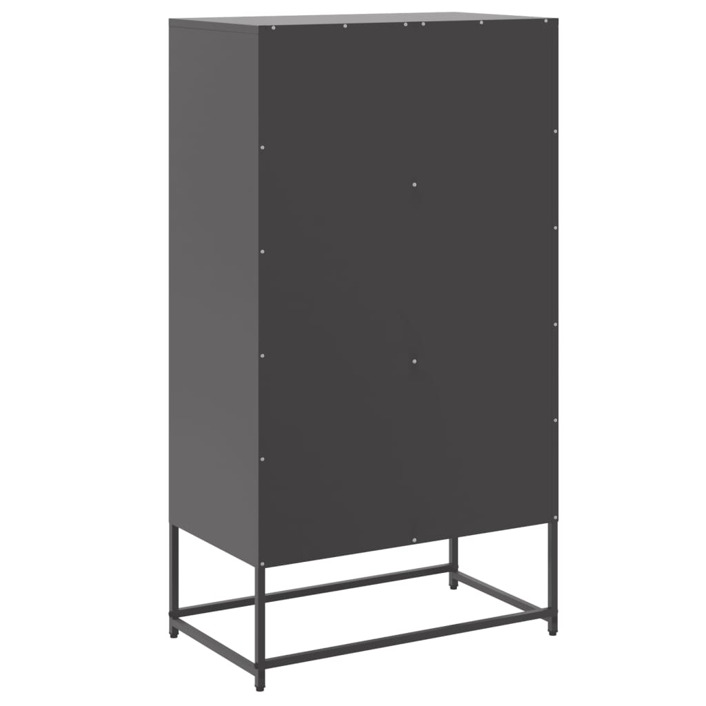 Highboard svart 68,5x38,5x123,5 cm stål
