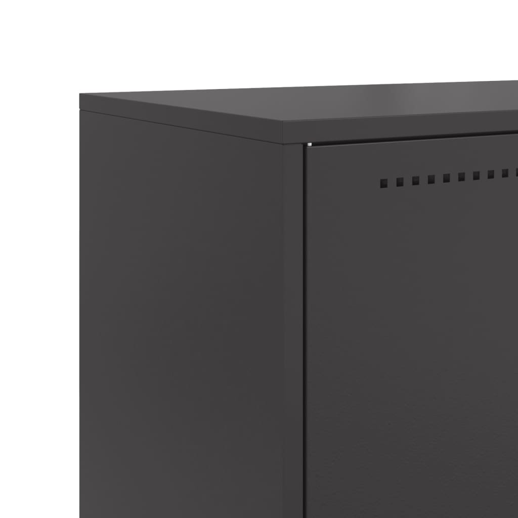 Highboard svart 68,5x38,5x123,5 cm stål