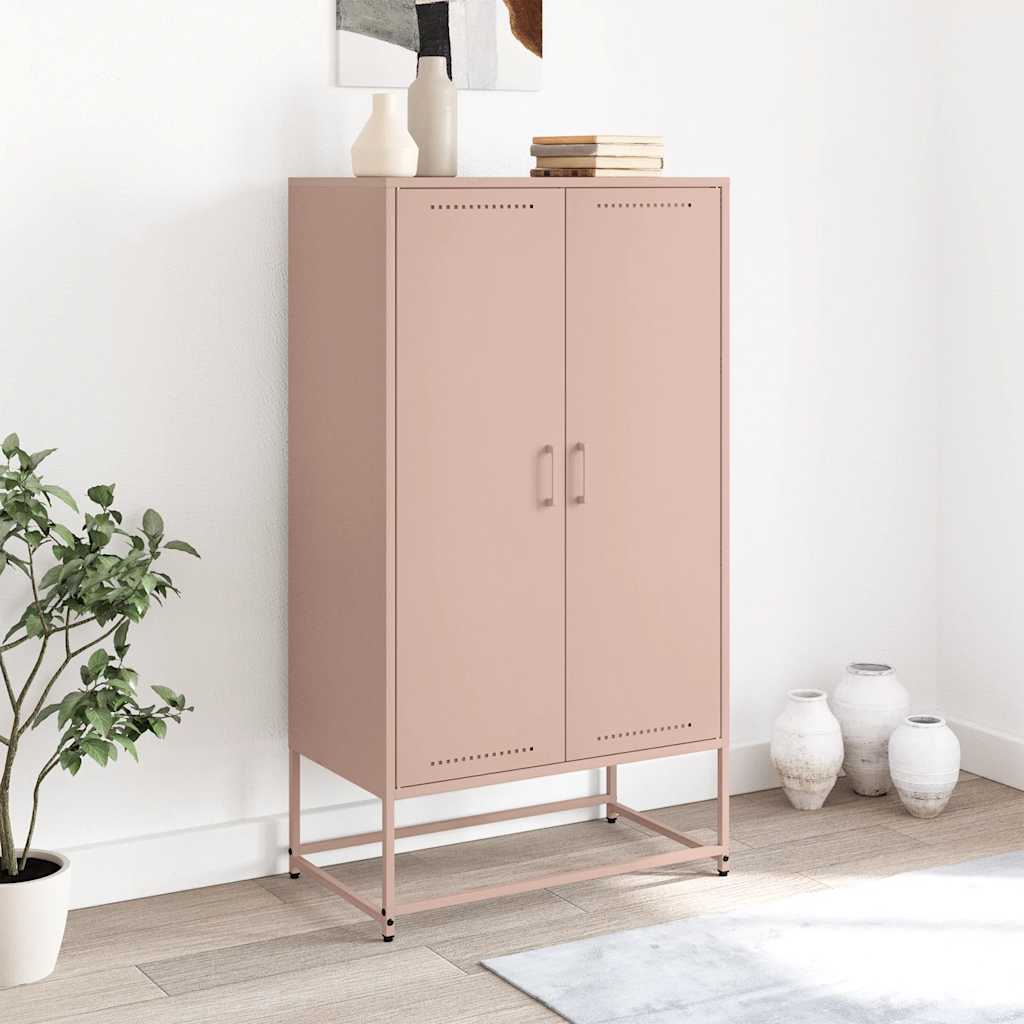Highboard rosa 68,5x38,5x123,5 cm stål