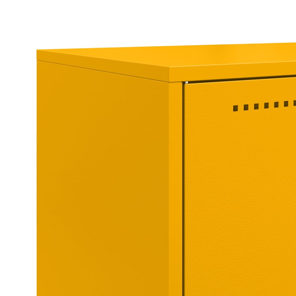 Highboard sennepsgul 68,5x38,5x107 cm stål