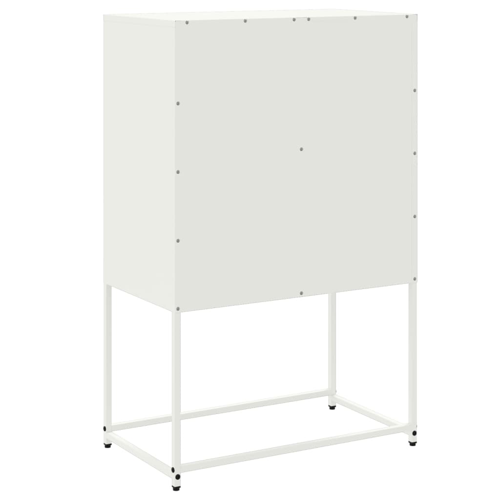 Highboard hvit 68,5x38,5x107 cm stål