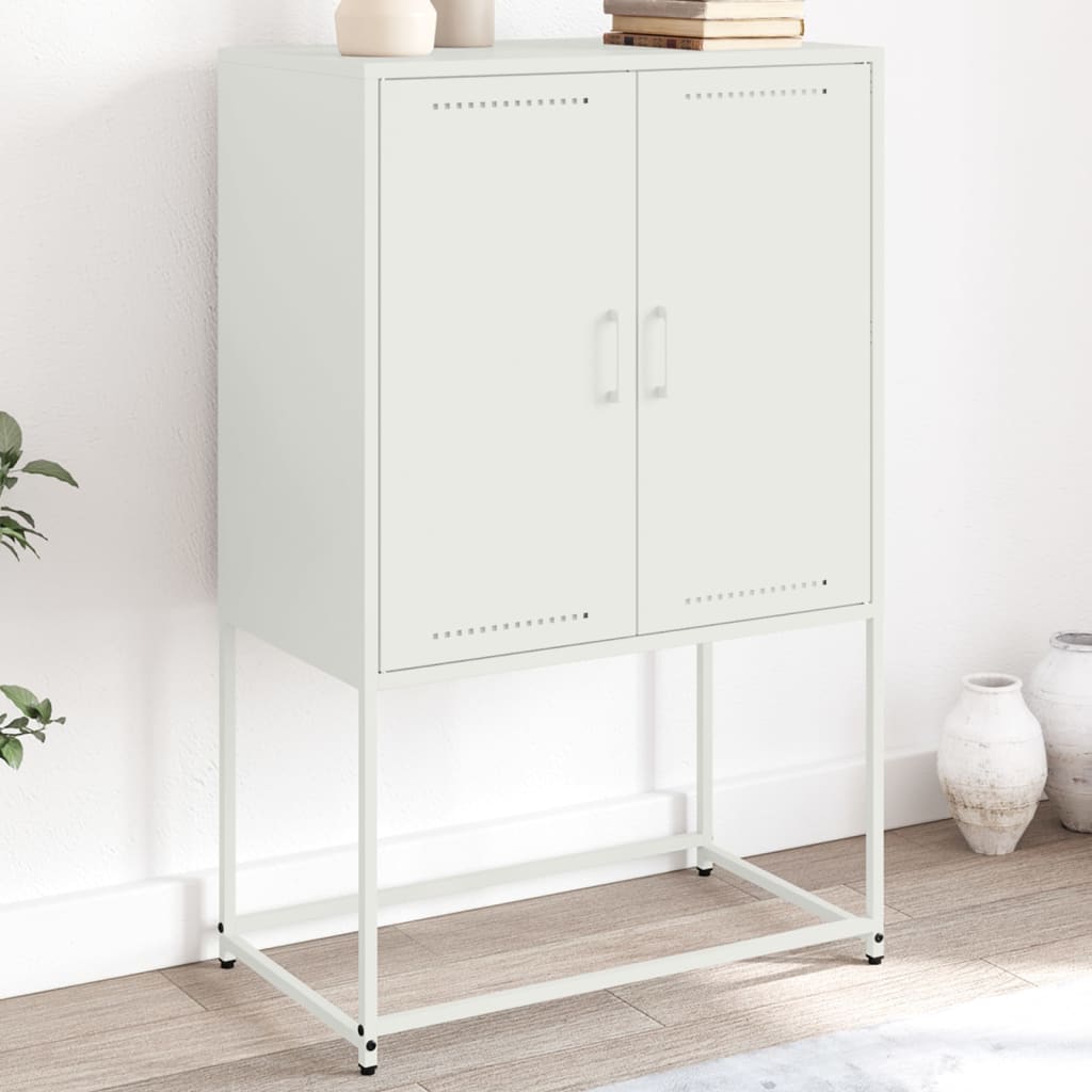 Highboard hvit 68,5x38,5x107 cm stål