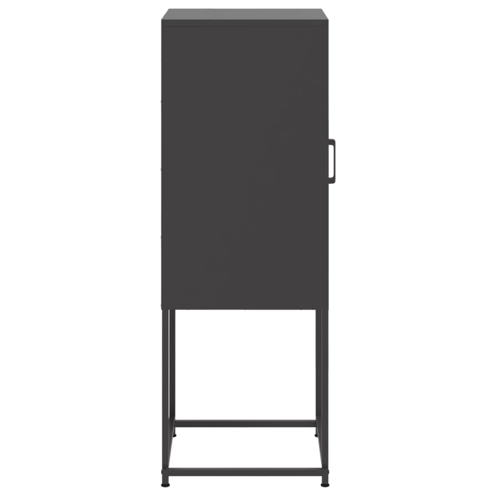 Highboard svart 36x39x107 cm stål