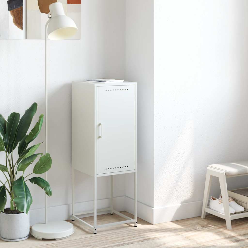 Highboard hvit 36x39x107 cm stål