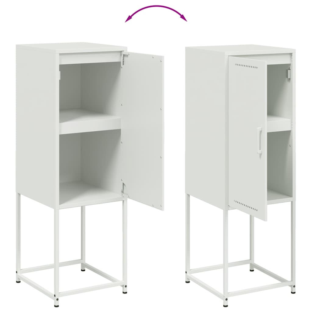Highboard hvit 36x39x107 cm stål