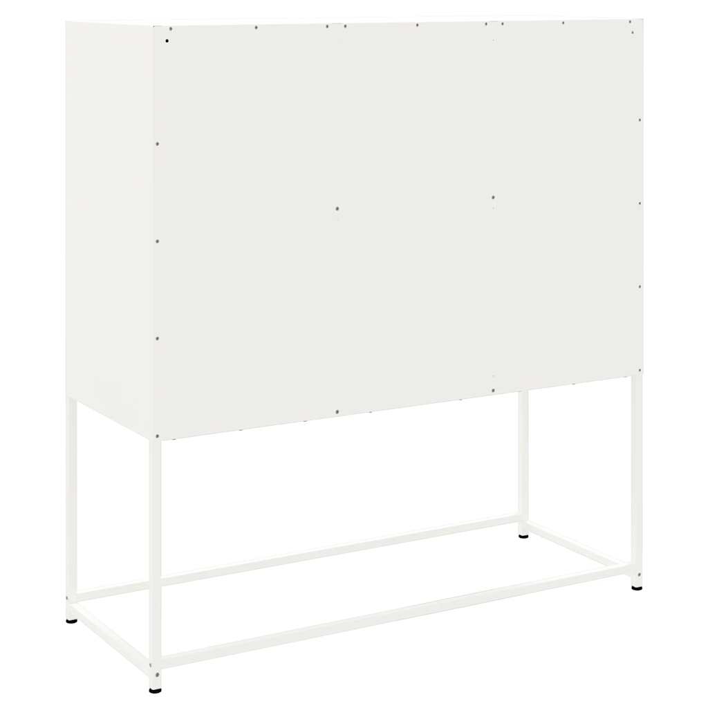Highboard hvit 100,5x39x107 cm stål