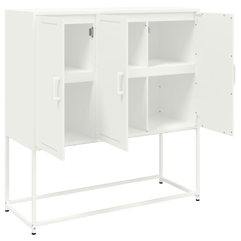 Highboard hvit 100,5x39x107 cm stål