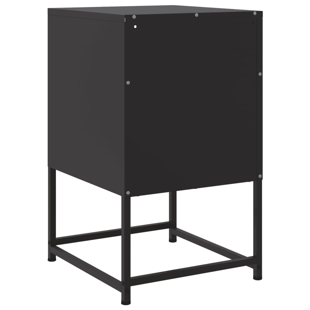Nattbord 2 stk svart 36x39x60,5 cm stål