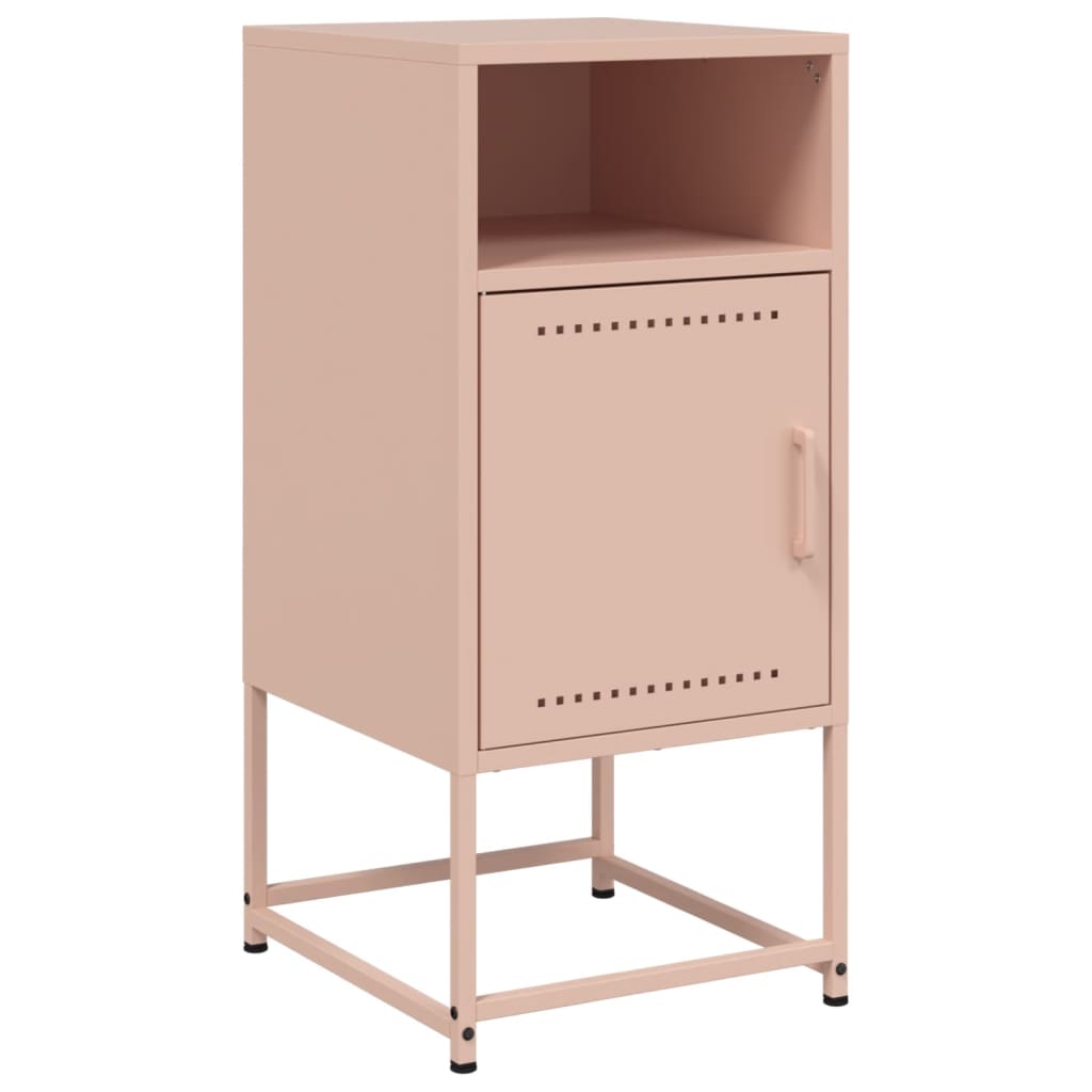 Nattbord 2 stk rosa 36x39x78 cm stål