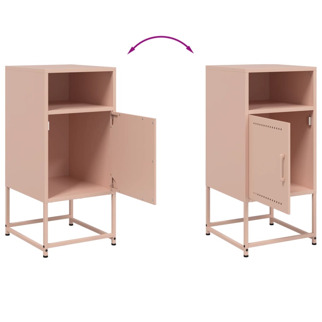 Nattbord 2 stk rosa 36x39x78 cm stål