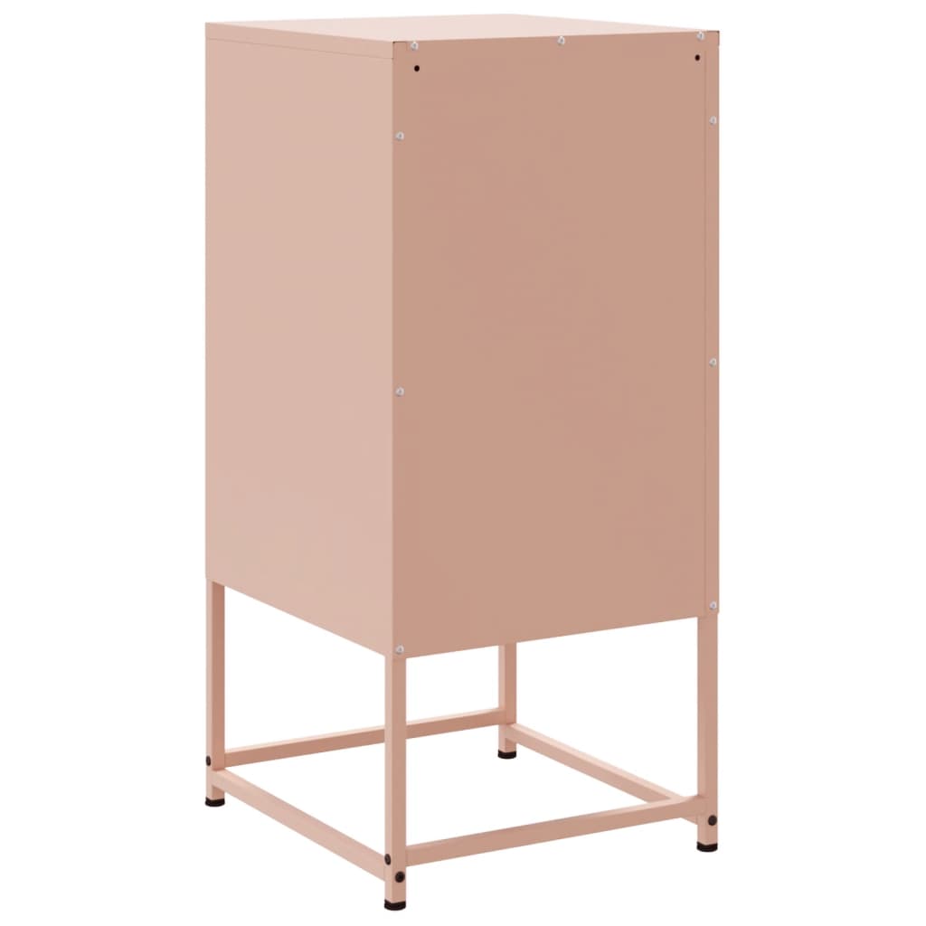 Nattbord 2 stk rosa 36x39x78 cm stål