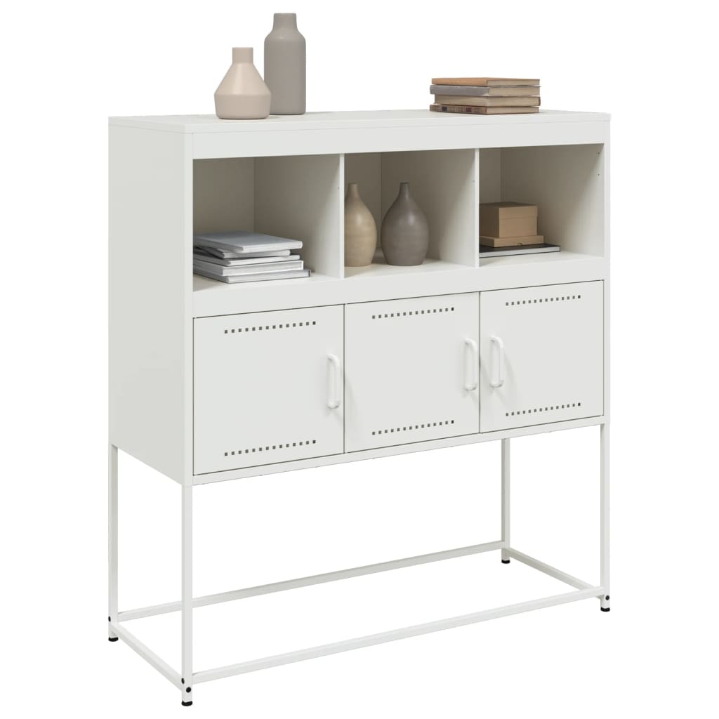 Skjenk hvit 100,5x39x107 cm stål
