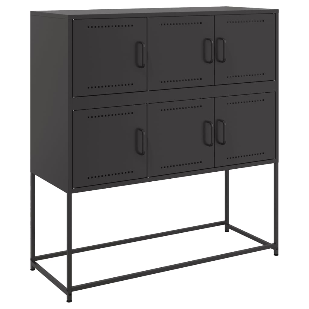 Skjenk svart 100,5x39x107 cm stål