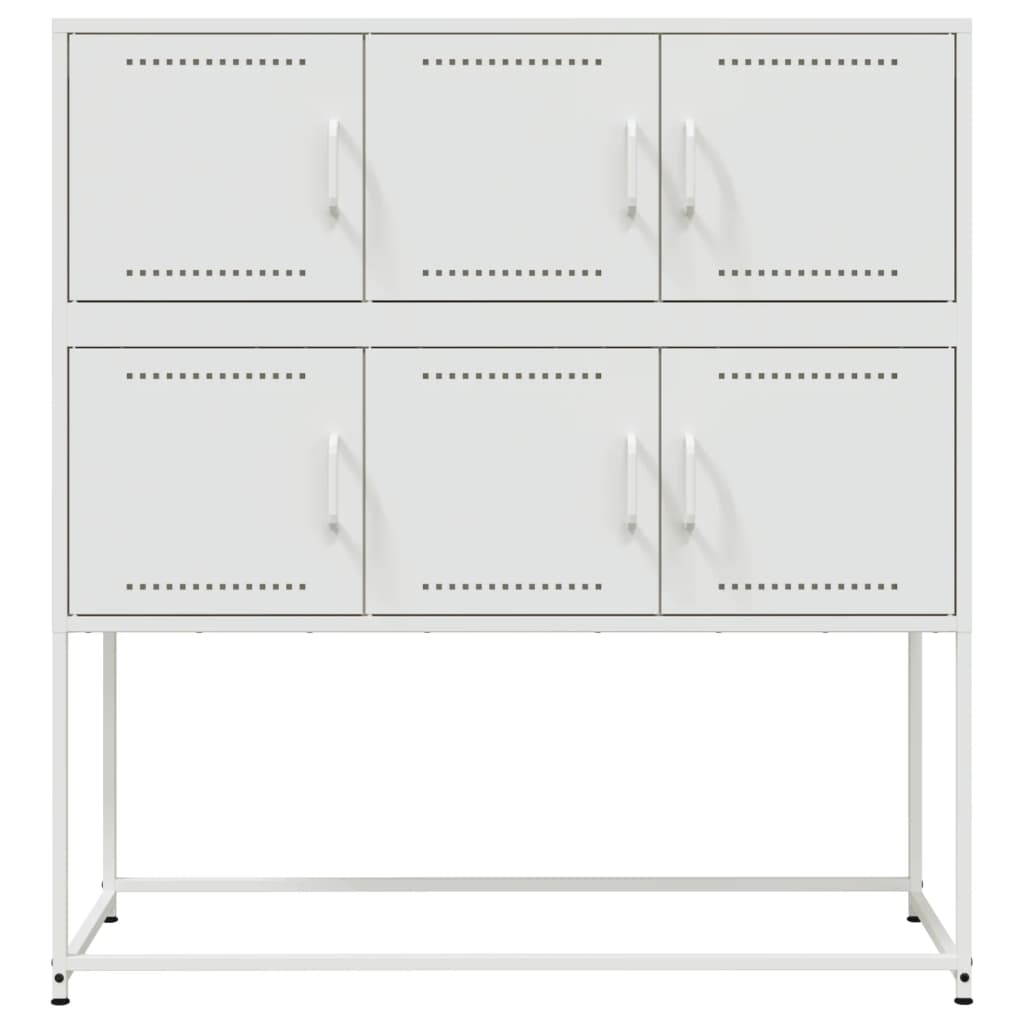 Skjenk hvit 100,5x39x107 cm stål