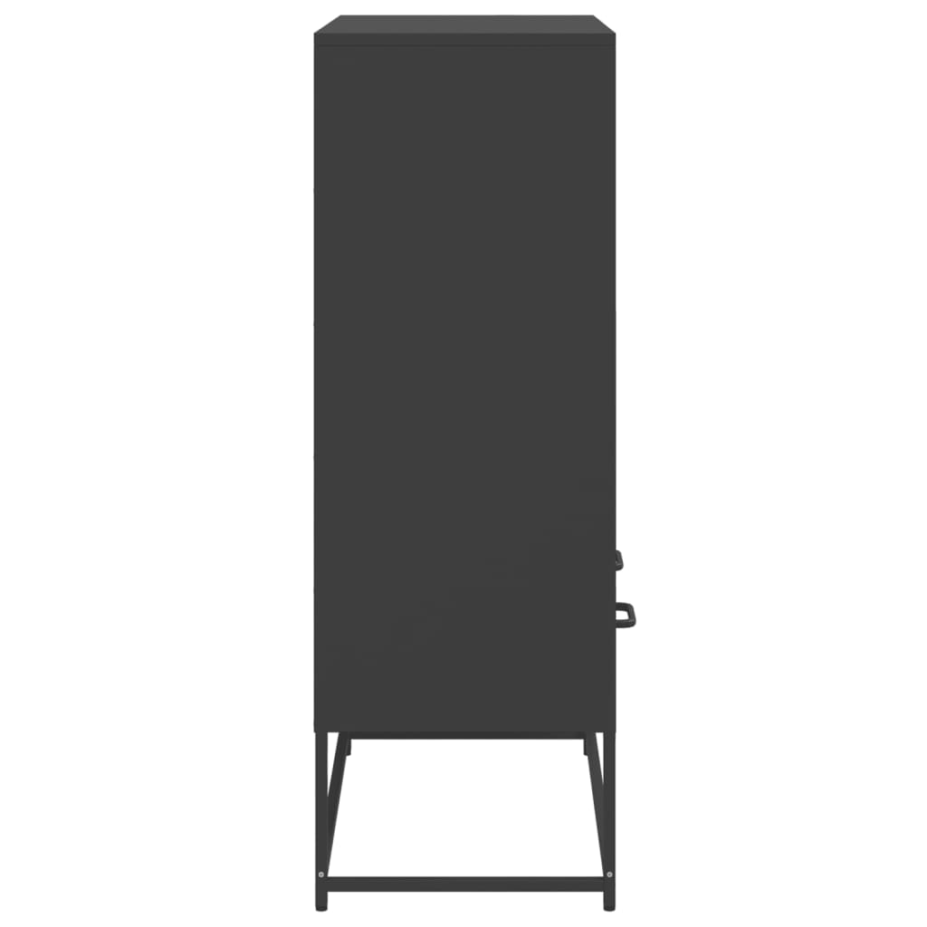 Highboard svart 68x39x111,5 cm stål