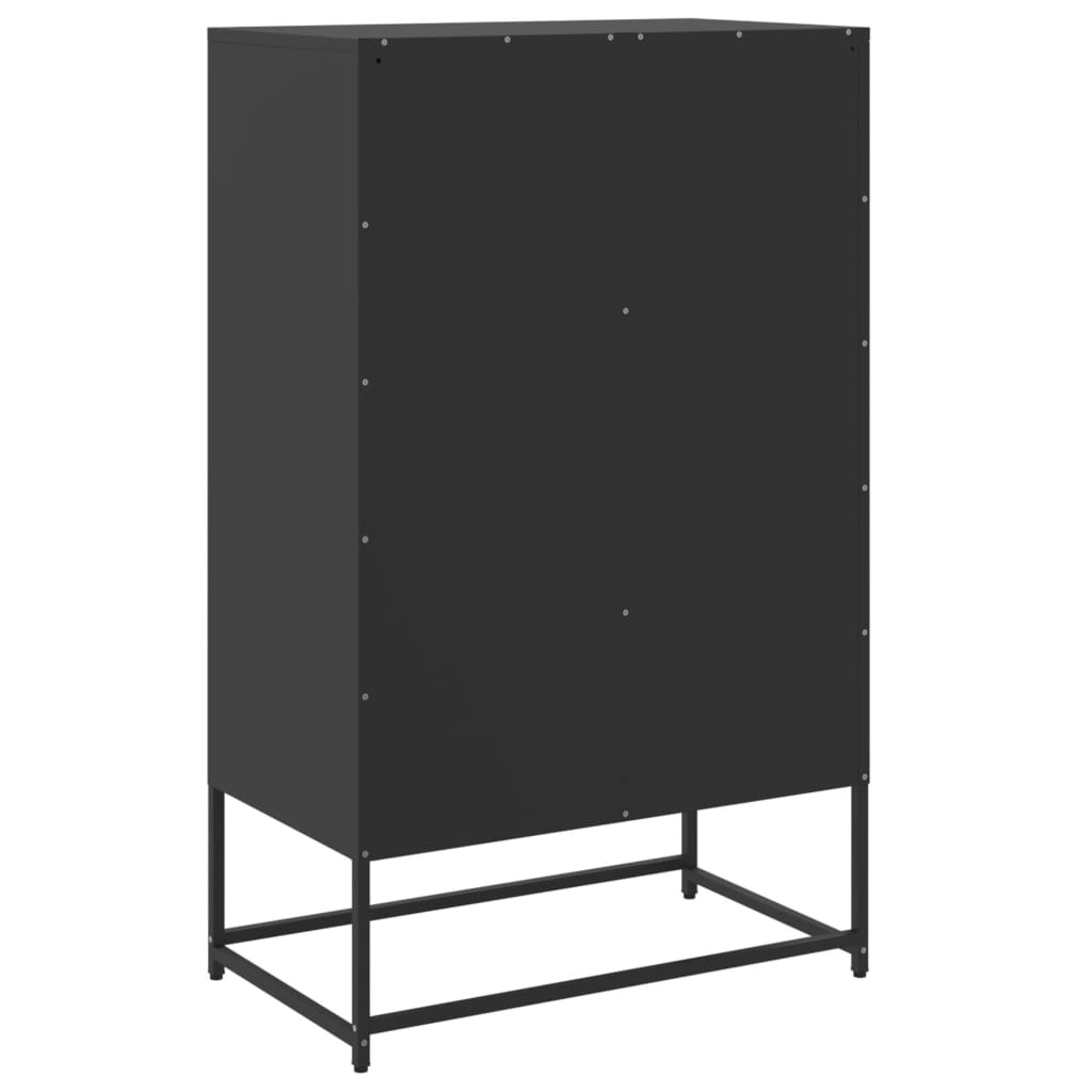 Highboard svart 68x39x111,5 cm stål