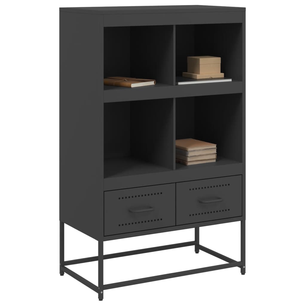 Highboard svart 68x39x111,5 cm stål