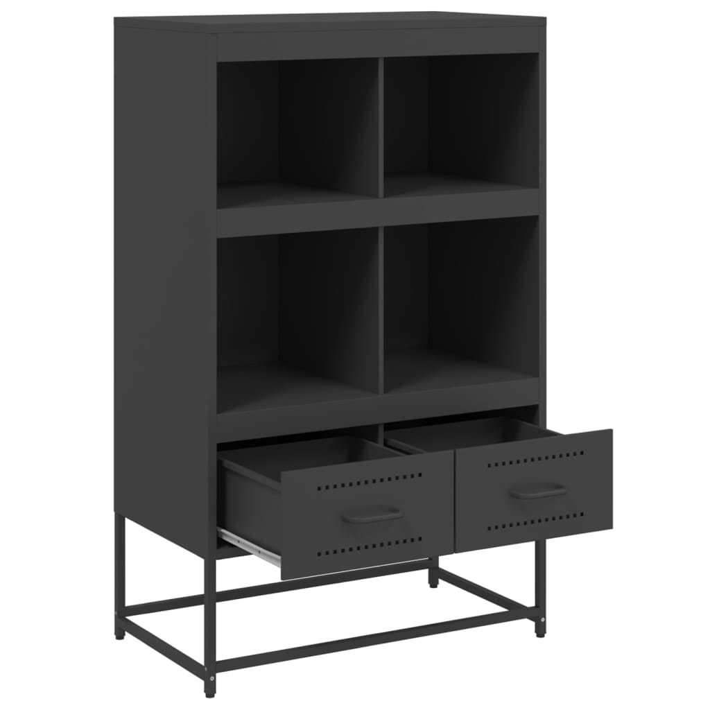 Highboard svart 68x39x111,5 cm stål