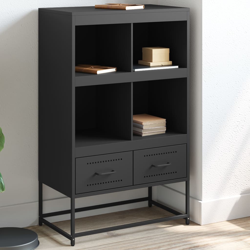 Highboard svart 68x39x111,5 cm stål