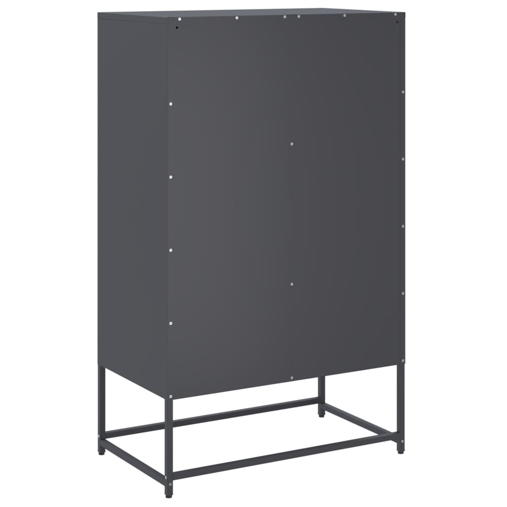 Highboard antrasitt 68x39x111,5 cm stål